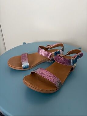 Girls' UGG Glitter Gradient Ankle-Strap Sandals - Pink & Blue
